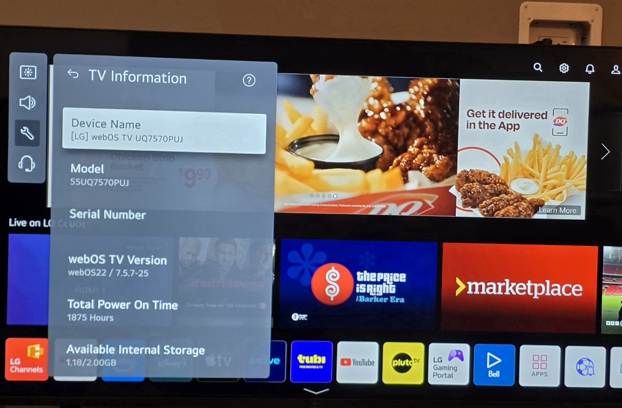 买成 700,$480出,近新LG 55英寸 4K智能电视 - 图片 2